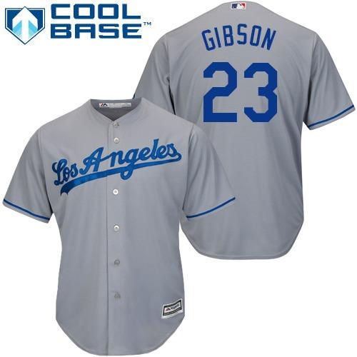 Dodgers #23 Kirk Gibson Grey Cool Base Stitched Youth MLB Jersey